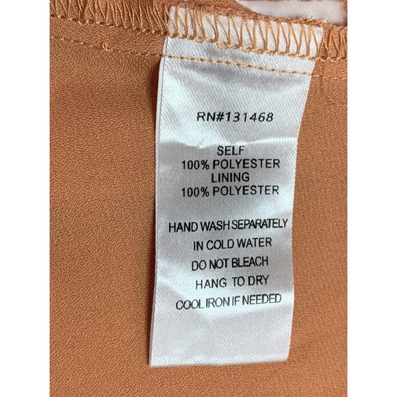 Small Vici Womens Satin Long Sleeve Dress Banded Waist Goldy Orange Color - Picture 10 of 10